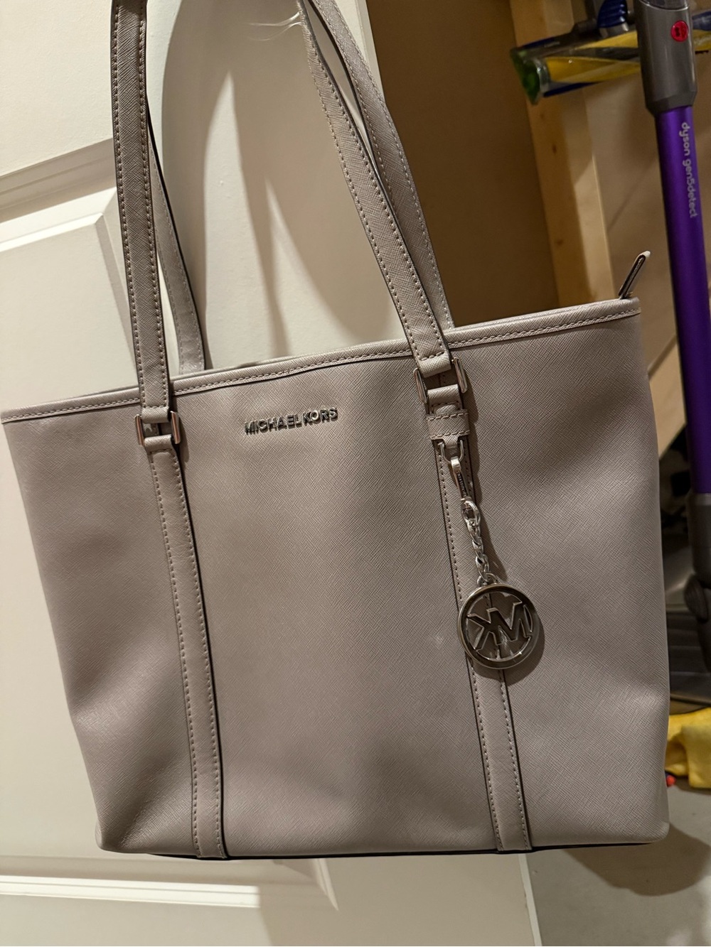 Michael Kors Gray Tote with MK Charm
